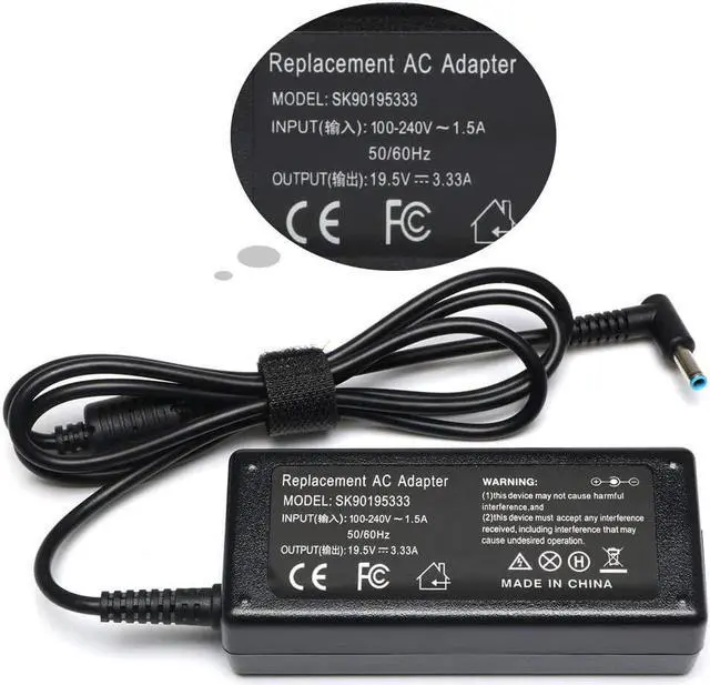 Alt view image 2 of 7 - LQM 65W AC Laptop Adapter Supply Cord Charger for HP ProBook 450 G3 455 G3 470 G3 HP 15-F009WM 15-F023WM 15-F039WM 15-F059W Notebook (65W)