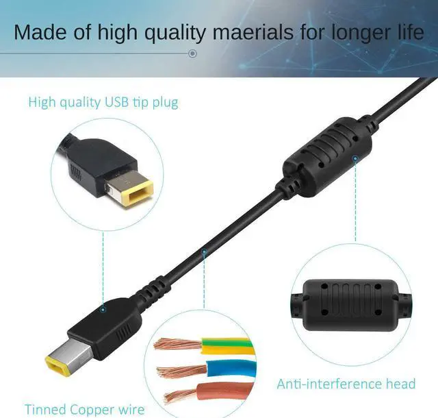 Alt view image 7 of 7 - 135W AC Power Adapter Laptop Charger for Lenovo Y40-70 Y50-70 Y50-80 Y50-70AS-ISE Y700-15ISK 720-15IKB Z710 ThinkPad T440P T470p T540p ADL135NDC3A Supply Cord