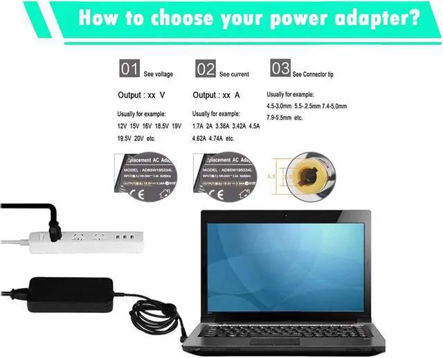 Alt view image 6 of 7 - 42W 14V 3A Laptop Adapter/Power Cord Supply Charger for Samsung-Monitor SyncMaster S24D590PL S24D390HL S27D390H S22C300H S27D391H S27D393; LCD Monitor LTM1555 LTN1565 A3514-DPN