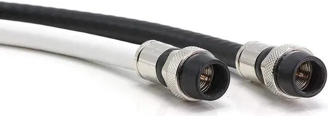 Alt view image 2 of 7 - 25' Feet, Black RG6 Coaxial Cable with Rubber booted - Weather Proof - Outdoor Rated Connectors, F81 / RF, Digital Coax for CATV, Antenna, Internet, & Satellite