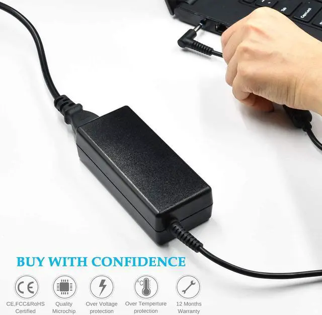 Alt view image 5 of 7 - 65W Laptop Charger Compatible with HP Pavilion x360 14 15 17 Envy 13 15 X360 Elitebook 840 G5 ProBook Chromebook Stream Series Spectre 710412-001 19.5V 3.33A Adapter