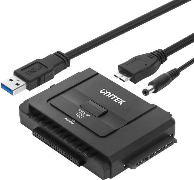 ulovlig Bemærkelsesværdig fad Unitek USB 3.0 to IDE & SATA Converter External Hard Drive Adapter Kit for  Universal 2.5/3.5 HDD/SSD Hard Drive Disk, One Touch Backup Function and  Restore Software, Included 12V/2A Power Adapter Other