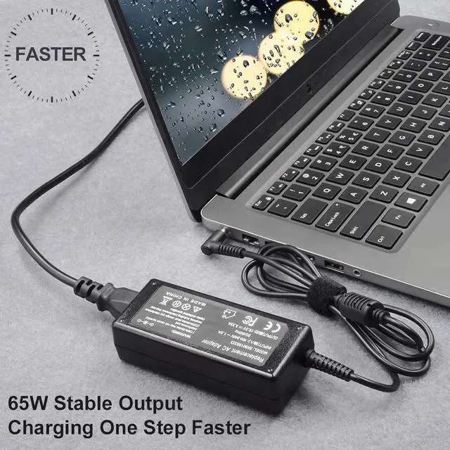 Alt view image 7 of 7 - LQM 65W AC Laptop Adapter Supply Cord Charger for HP ProBook 450 G3 455 G3 470 G3 HP 15-F009WM 15-F023WM 15-F039WM 15-F059W Notebook (65W)