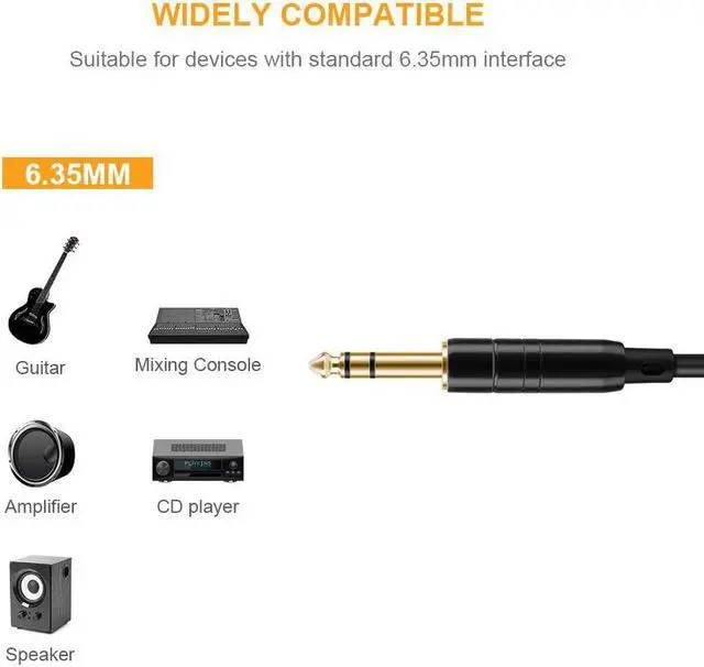 Alt view image 5 of 6 - CableCreation 10 Feet 6.35mm 1/4" TRS to 6.35mm 1/4" TRS Balanced Stereo Audio Cable, Male to Male, 3 Meters/Black