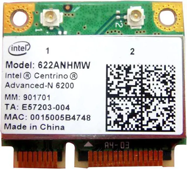 Main image of Intel 6200 622AN_HMW Half Mini PCIe WLAN Wireless WiFi Card Module 2GGYM for Dell