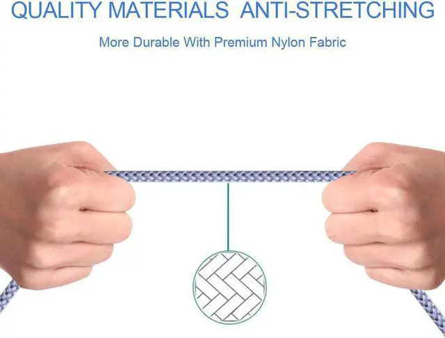 Alt view image 3 of 7 - TAKAGI iPhone Charger Lightning Cable 3Pack 6FT Nylon Braided Fast Charging High Speed Data Sync Transfer Cord Phone Power Connector Compatible with iPhone 11 Pro Max XS XR X 8 7 Plus 6S 6 5S iPad