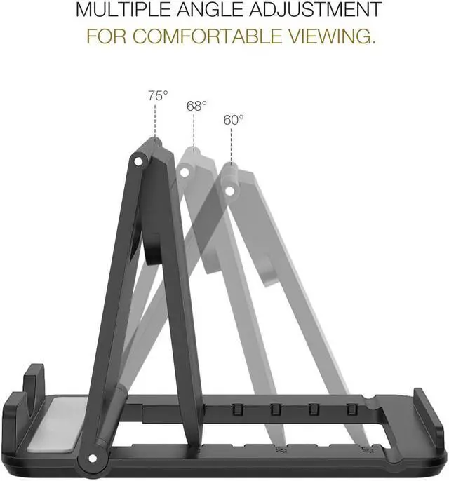 Alt view image 3 of 7 - Phone/Tablet Stand Foldable Tablet Holder Compatible with iPhone 17/17 Air/17 Pro/17 Pro Max iPhone 16/Pro/Pro Max/Plus iPhone 15/Pro/Pro Max/Plus iPhone 14/Pro/Pro Max/Plus Black