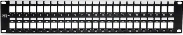 Alt view image 5 of 6 - TRENDnet 48-Port Blank Keystone 2U HD Patch Panel, TC-KP48, Cat5, CAT5E, Cat6, CAT6A, 2U 19 Rackmount Ready, HD Keystone Network Patch Panel, Recommended w/TC-K25C6 & TC-K50C6 Cat6 Keystone Jacks