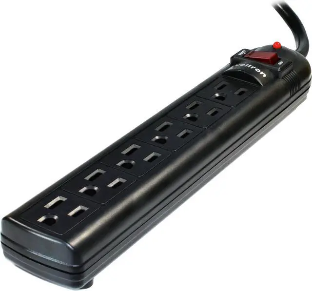 Alt view image 18 of 19 - WELTRON 10ft Power Cord 6-Outlet Surge Protector Power Strip Black WSP600PLF10BK