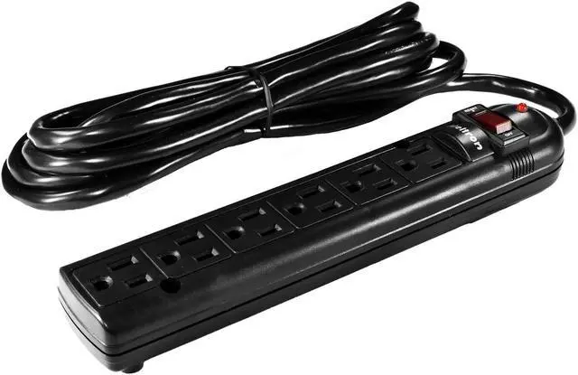Alt view image 19 of 19 - WELTRON 10ft Power Cord 6-Outlet Surge Protector Power Strip Black WSP600PLF10BK