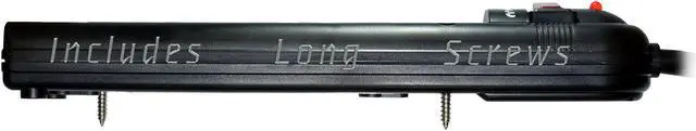 Alt view image 3 of 10 - Weltron 6 Outlet Black Plastic Surge Protector w/ 20ft Cord