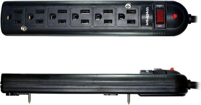 Alt view image 4 of 20 - THIS 6 OUTLET PLASTIC POWER STRIP HAS 750 JOULES, EMI/RFI FILTER AND A 25FT POWE