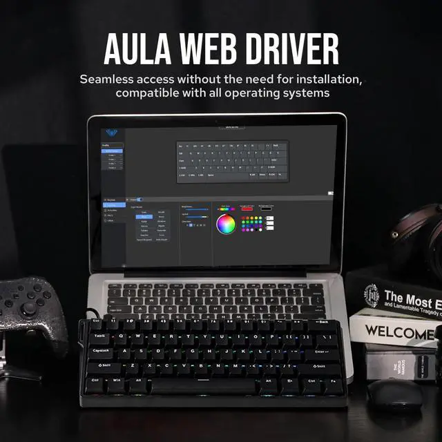 Alt view image 7 of 7 - EPOMAKER Aula WIN60 HE 60% Wired Magnetic Keyboard with Adjustable Actuation, 8000 Hz Polling Rate, Hall Effect Switches, Hot-Swap, for FPS Games (Black)