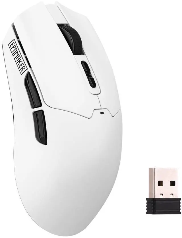 Main image of EPOMAKER Click Lite Wireless Gaming Mouse, 800 to 12,000 DPI Adjustable, PAW3311 Sensor, 500mAh, 59g, 2.4G/BT/USB-C Rechargeable Wireless Mouse with 5 Programmable Buttons for PC/Mac/Linux (White)