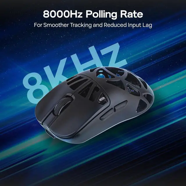 Alt view image 4 of 7 - EPOMAKER Carbon X Wireless Gaming Mouse, 400 to 30,000 DPI Adjustable, PAW3950 Sensor, 50g Lightweight, Carbon Fiber Shell, 2.4G/BT/USB-C Rechargeable Wireless Mouse for PC/Mac/Linux (Black)