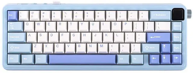 Main image of EPOMAKER HE65 MEC Wireless Mechanical Keyboard with Screen and Knob, 2ms Latency, RGB Backlight, Gasket Mount, Hot Swappable, N-Key Rollover (BlueWhite)