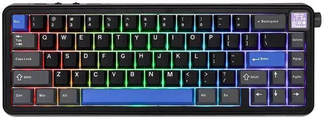 Main image of EPOMAKER HE65 Mag Wireless Magnetic Keyboard with Knob and Screen, 8K Polling Rate in 2.4Ghz and Wired, Actuation-Adjustable Hall Effect Switch, 8000mAh Battery, Creamy Gasket-Mount (Black)