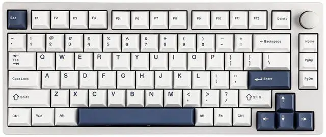 Main image of EPOMAKER P75 Wireless Aluminum Mechanical Keyboard, Bluetooth 5.0/2.4GHz/USB-C Hot Swappable Custom Keyboard, Gasket Structure, RGB Backlit, for PC/Tablet/PS/Xbox (Silver, Zebra Switch)