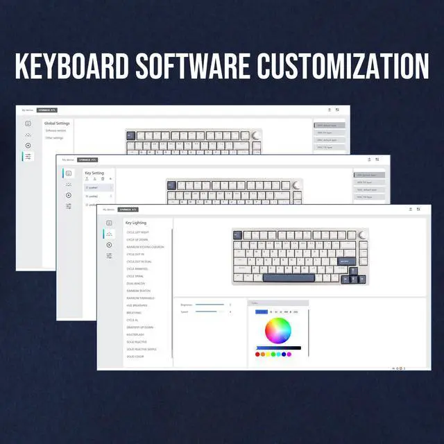 Alt view image 7 of 7 - EPOMAKER P75 Wireless Aluminum Mechanical Keyboard, Bluetooth 5.0/2.4GHz/USB-C Hot Swappable Custom Keyboard, Gasket Structure, RGB Backlit, for PC/Tablet/PS/Xbox (Silver, Zebra Switch)