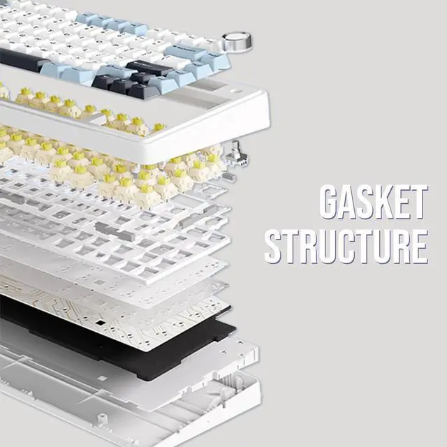 Alt view image 6 of 7 - EPOMAKER x Aula F75 Gasket Mechanical Keyboard, 75% Wireless Hot Swappable Gaming Keyboard with Five-Layer Padding&Knob, Bluetooth/2.4GHz/USB-C, RGB (Purple, LEOBOG Reaper Switch)