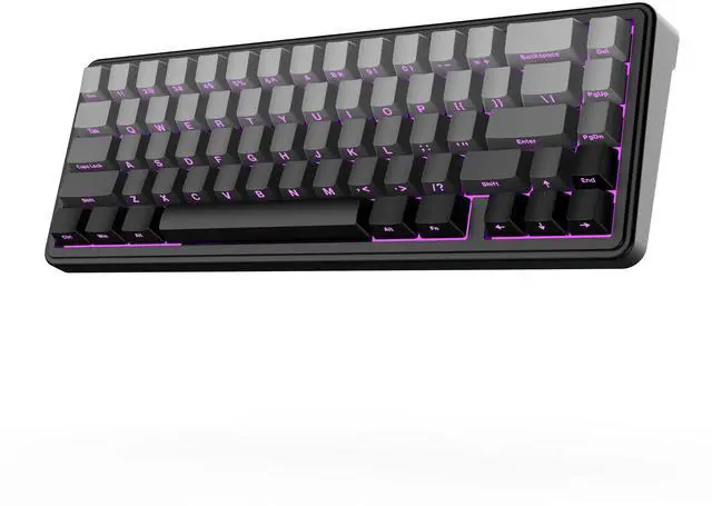 Main image of EPOMAKER x Aula F65 65% Wireless Mechanical Keyboard, Hot Swappable Gasket Custom Gaming Keyboard with Five-Layer Padding, RGB Backlit, Bluetooth/2.4GHz/USB-C (Black, Graywood V3 Switch)