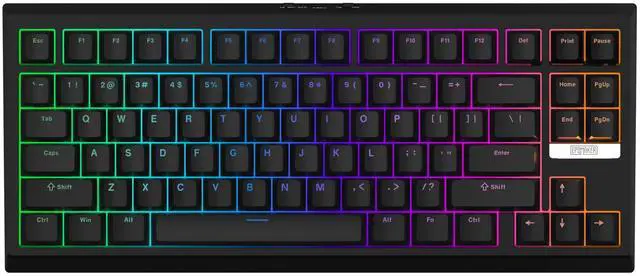 Main image of EPOMAKER G84 80% RGB Gaming Mechanical Keyboard, 2.4GHz/ Type-C/BT Wireless Keyboard, QMK/VIA Programmable, Hot-Swappable, NKRO, with Shine Through PBT Keycaps for Gamers (Black, Clear Switch)