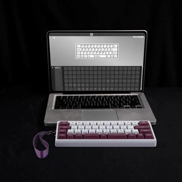 Alt view image 7 of 7 - EPOMAKER TH40 40% Layout QMK/VIA Wireless Mechanical Keyboard, Hot Swappable, Bluetooth/2.4GHz/USB-C, 44 Keys Gasket Mount, RGB Backlit (Purple, Wisteria Linear Switch)