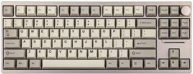 Main image of EPOMAKER P87 TKL Aluminum Wireless Gaming Keyboard, QMK/VIA Programmable, 87% Bluetooth/2.4Ghz/USB-C, with CNC Metal Knob and RGB Backlight (Khaki, Wisteria Linear Switch)