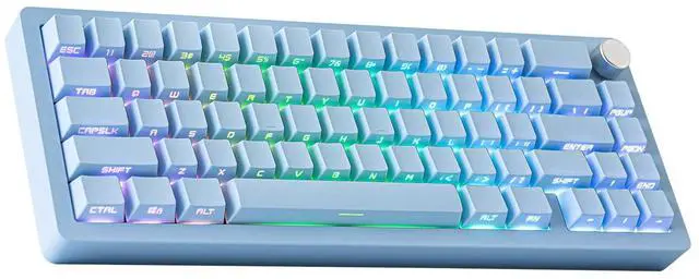 Main image of EPOMAKER Tide65 Upgraded QMK/VIA Wireless Gaming Keyboard, 65% Aluminum Mechanical Keyboard, Programmable Creamy Keyboard with FR4 Plate, Bluetooth/2.4Ghz/USB-C, RGB Backlit (Blue)