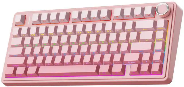 Main image of EPOMAKER X Aula F75 75% Wireless Gaming Keyboard, Bluetooth/2.4GHz/USB-C, Hot Swappable Creamy Mechanical Keyboard with 5-Layer Padding&Knob, NKRO, RGB (Pink)