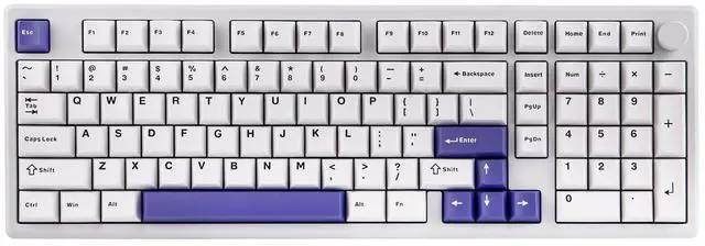 Main image of EPOMAKER Galaxy100 QMK/VIA Wireless Mechanical Keyboard with 8000mAh Battery and Numpad, CNC Aluminum, Full Size Gaming Keyboard, USB-C/BT5.0/2.4Ghz (White Purple, Marble White Switch)