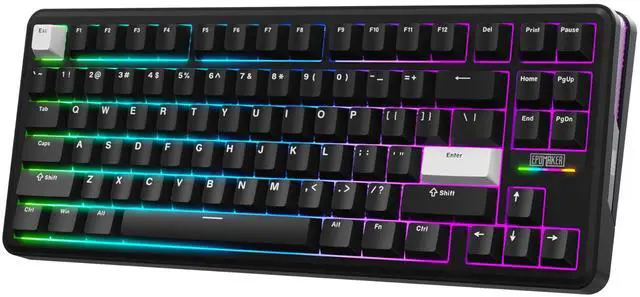 Main image of EPOMAKER TH85 QMK/VIA Wireless Gaming Keyboard, BT5.0/2.4GHz/USB-C, Hot Swappable Pre-lubed Custom Creamy Jade Linear Switches, Gasket Creamy Keyboard for PC/Mac/Office/Gaming (Black)