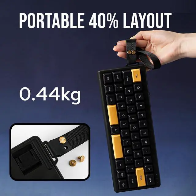 Alt view image 3 of 7 - EPOMAKER TH40 40% Layout QMK/VIA Wireless Mechanical Keyboard, Hot Swappable, Bluetooth/2.4GHz/USB-C, 44 Keys Gasket Mount, RGB Backlit (Black, Wisteria Linear Switch)