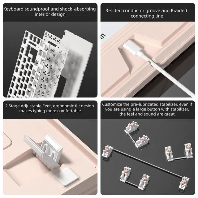 Alt view image 13 of 13 - Womier S-K80 75% Keyboard with Color Multimedia Display Mechanical Gaming Keyboard, Wired Hot Swappable Gasket Mount RGB Custom Key Board, Pre-lubed Stabilizer for Mac/Win, Black Kanagawa