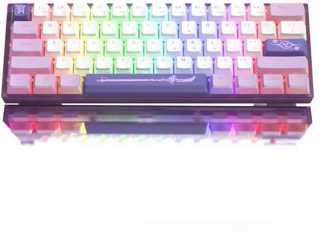 Main image of Womier 60% Percent Keyboard,WK61 V2 Mechanical RGB Wired Gaming Keyboard,Hot-Swappable Creamy Key Board with PBT Keycaps,Linear Red Switch for Windows/MAC (Purple)