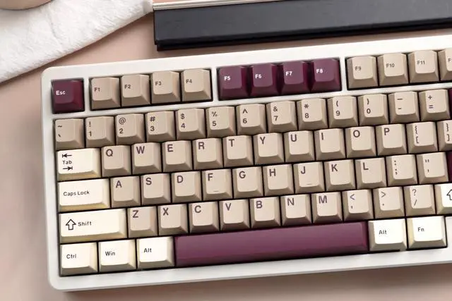 Main image of Klymra PBT Keycaps Set, Doubleshot 137 Key Caps,Cherry Profile Custom Keycap for 61/64/68/84/87/100/104/108 Mechanical Keyboard, Compatiability for 60 65 75 100 Percent Keyboads (White Grey Purple)