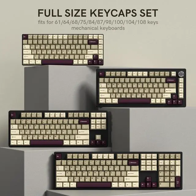 Alt view image 6 of 7 - Klymra PBT Keycaps Set, Doubleshot 137 Key Caps,Cherry Profile Custom Keycap for 61/64/68/84/87/100/104/108 Mechanical Keyboard, Compatiability for 60 65 75 100 Percent Keyboads (White Grey Purple)