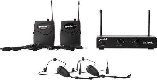 Main image of Gemini UHF-02HL 2-Channel Wireless Headset/Lavalier Combo System S12