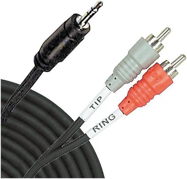 Alt view image 11 of 19 - 3 Ft 1/8 Stereo (M) to Left and Right RCA (M) RCA to 1/8 Cable