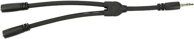 Main image of Pig Hog Solutions - 6" Y Cable, Stereo 3.5MM(M)-Dual 3.5mm (F)