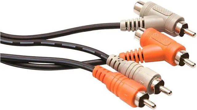 Alt view image 6 of 10 - Hosa CRA-201PB Dual RCA to RCA Cable Black 1 m