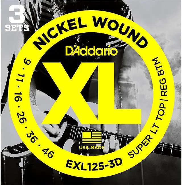 Alt view image 4 of 9 - D'Addario EXL125-3D Electric Guitar Strings 3-Pack