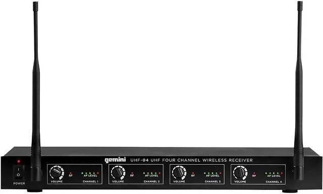 Alt view image 6 of 12 - Gemini UHF-04M 4-Channel Wireless Handheld Microphone System S1234