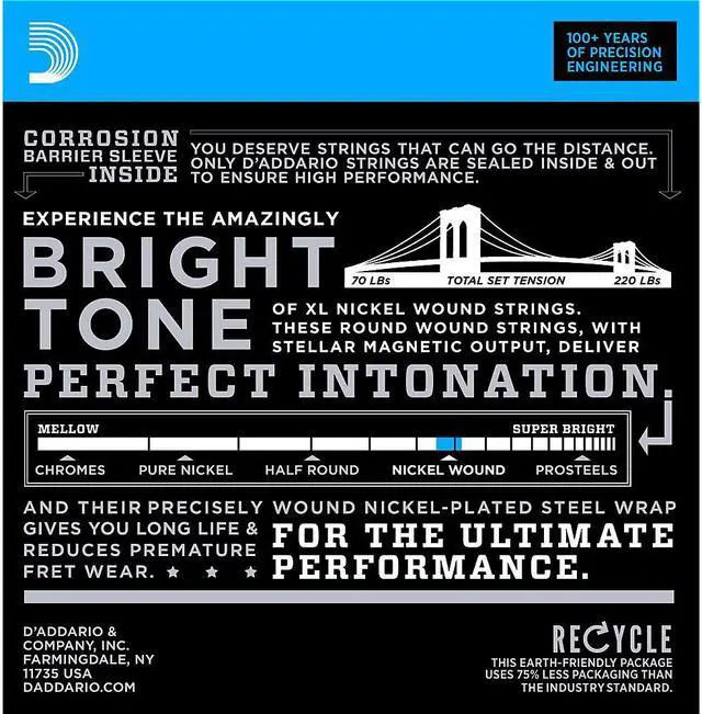 Alt view image 5 of 9 - D'Addario EXL125-3D Electric Guitar Strings 3-Pack