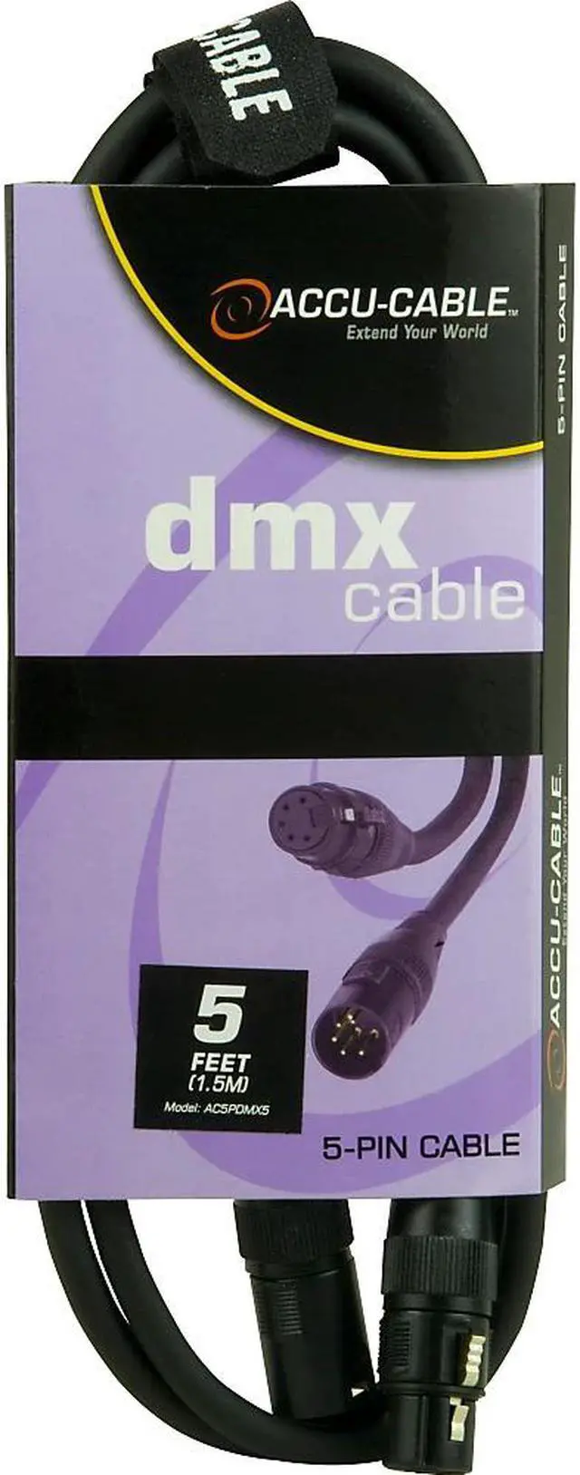 Main image of NEW AMERICAN DJ AC5PDMX5 5 FEET 5 PIN DMX CABLE