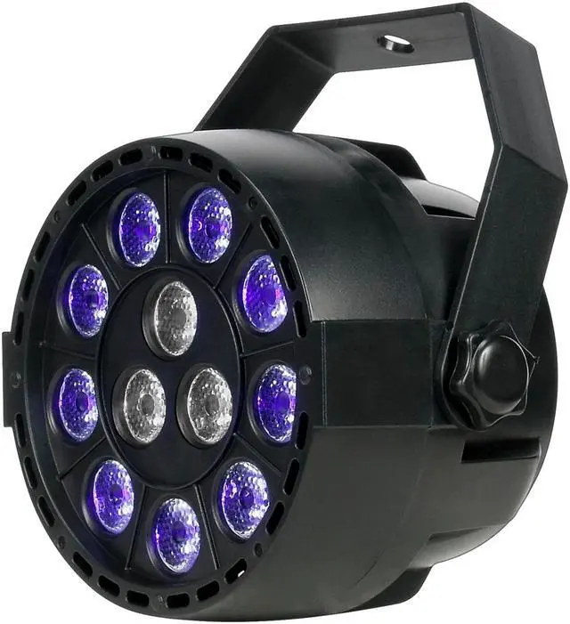 Alt view image 6 of 9 - Eliminator Lighting Mini Par UVW LED Black Light with Strobe Black