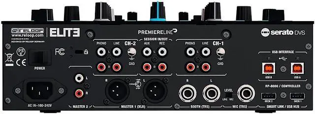 Alt view image 9 of 11 - Reloop ELITE 2-Channel DVS Battle Mixer for Serato DJ Pro