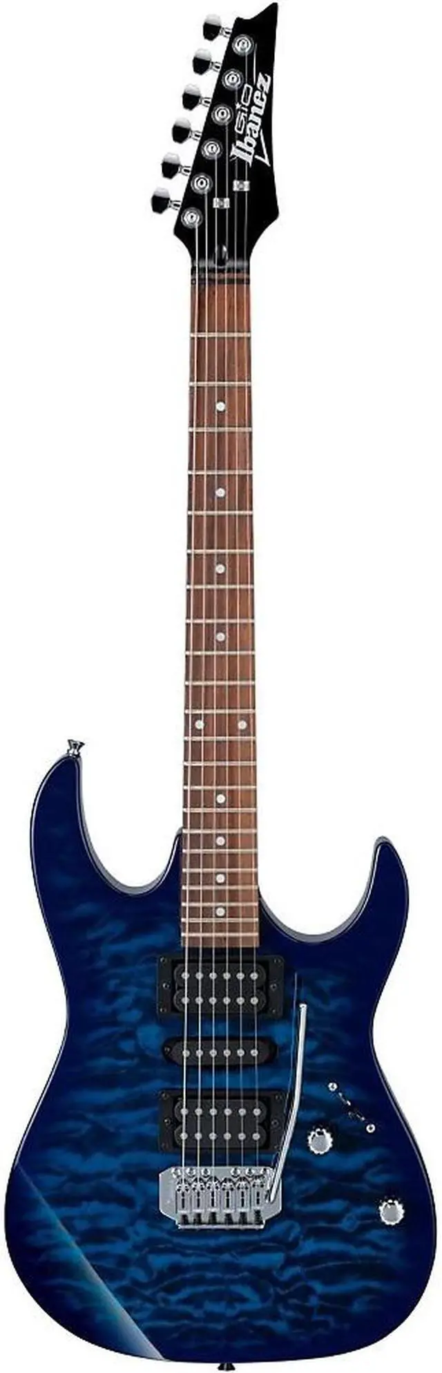 Alt view image 7 of 8 - Ibanez GRX70QA Electric Guitar Transparent Blue Burst