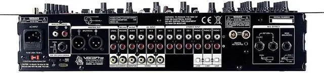 Alt view image 6 of 15 - VocoPro KJ-7808 RV Professional KJ/DJ/VJ Mixer with DSP Mic Effect, and Digital Key Control
