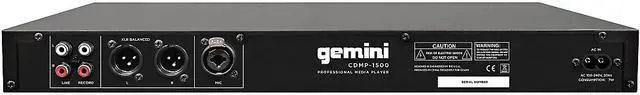 Alt view image 6 of 10 - GEMINI CDMP-1500 1U Single CD/MP3/USB Player